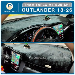 [Mitsubishi Outlander 2018-2026] Thảm taplo oto da Nano Blockers UV, Nhung lông tuyết viền Ziczac chống cong vênh