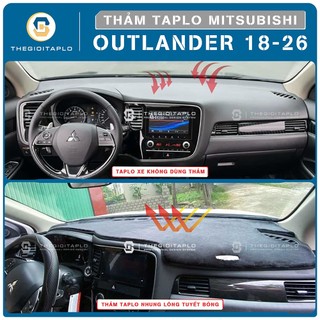 [Mitsubishi Outlander 2018-2026] Thảm taplo oto da Nano Blockers UV, Nhung lông tuyết viền Ziczac chống cong vênh