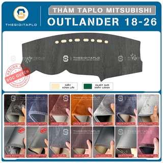 [Mitsubishi Outlander 2018-2026] Thảm taplo oto da Nano Blockers UV, Nhung lông tuyết viền Ziczac chống cong vênh
