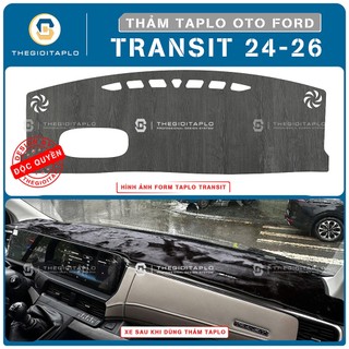 [Ford Transit 2025-2026] Thảm taplo oto da Nano Blockers UV, 3D Flare, Nhung lông tuyết viền Ziczac chống cong vênh