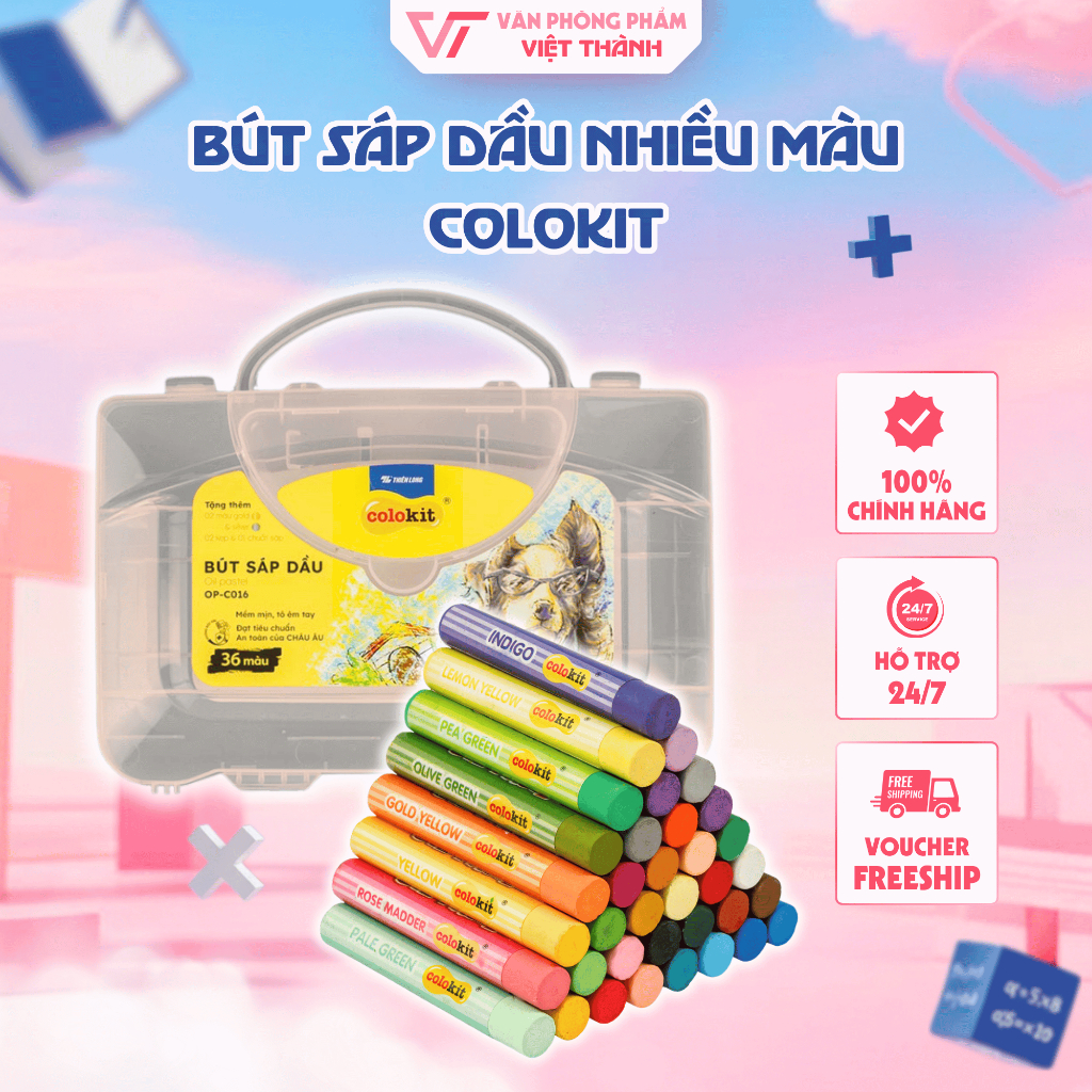 Bút Sáp Dầu Nhiều Màu Colokit Màu Sắc Tươi Sáng  Phủ Tt Cầm Vừa Tay An To n Cho Bé