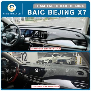 [Baic beijing X7] Thảm taplo oto da Nano Blockers UV, 3D Flare, Nhung lông tuyết viền Ziczac chống cong vênh