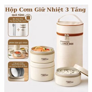 Hộp Đựng Cơm Giữ Nhiệt 3 Tầng, 4 Tầng Hộp Cơm Trưa Văn Phòng Cách Nhiệt Bằng Thép Không Gỉ 304