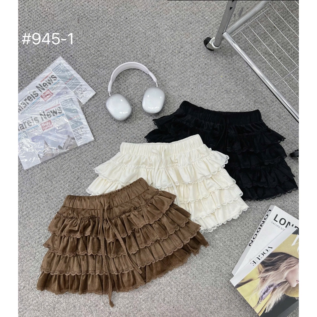 Chân váy ngắn xếp tầng xoè (có quần bảo hộ) Nữ The.sweaterweather TSW