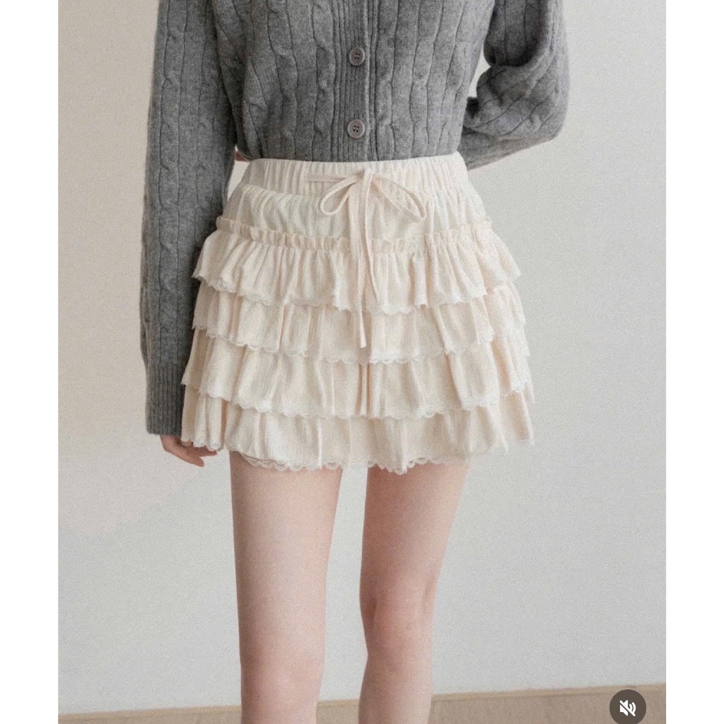 Chân váy ngắn xếp tầng xoè (có quần bảo hộ) Nữ The.sweaterweather TSW