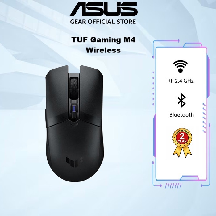 Chuột game không dây ASUS TUF GAMING M4 Wireless (USB 2.4Hz và bluetooth), siêu nhẹ, 12.000 dpi, nắp vỏ bằng PBT
