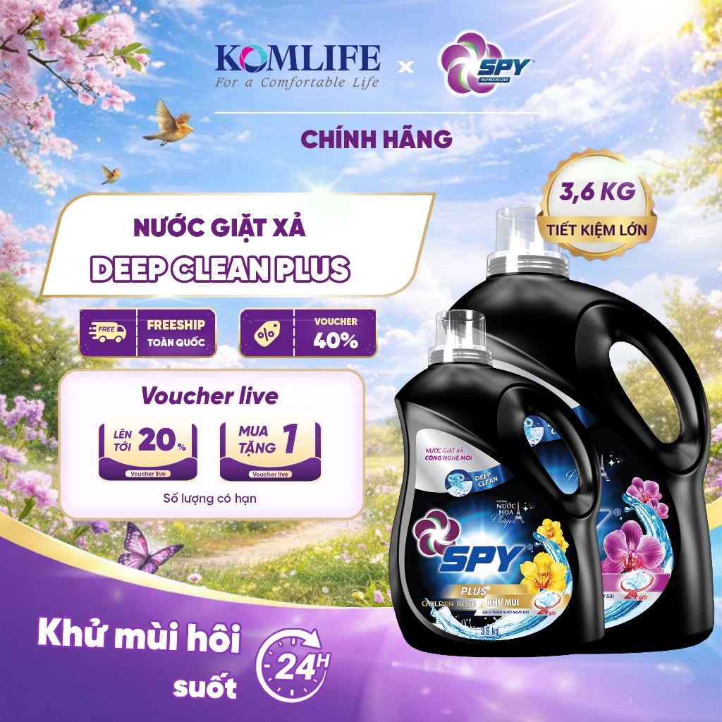 Nước Giặt Xả SPY Deep Clean Plus 3,6kg – Khử Mùi, Sạch Sâu, Thơm Lâu ...