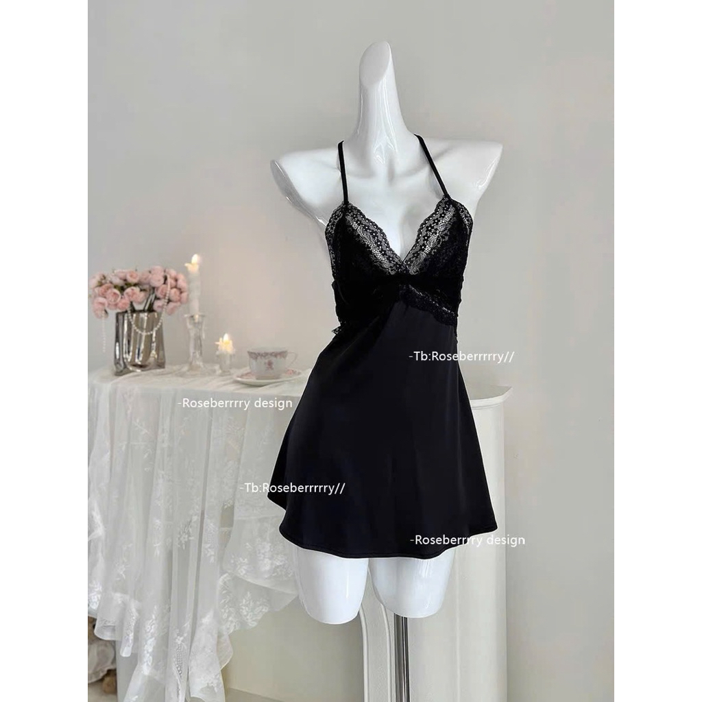 Váy Ngủ Mặc Trong Nhà SLADY, Váy ngủ sexy đồ ngủ gợi cảm lụa cao cấp hở lưng Đầm ngủ gợi cảm quyến rũ - VNS080