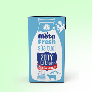 THÙNG 48 hộp Sữa Tươi Meta Fresh Nutricare Lợi Khuẩn & Sữa Non Ít Đường Hộp 110ml 180ml
