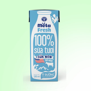 THÙNG 48 hộp Sữa Tươi Meta Fresh Nutricare Lợi Khuẩn & Sữa Non Ít Đường Hộp 110ml 180ml
