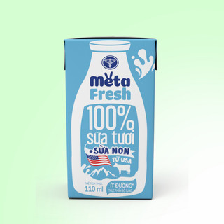 THÙNG 48 hộp Sữa Tươi Meta Fresh Nutricare Lợi Khuẩn & Sữa Non Ít Đường Hộp 110ml 180ml