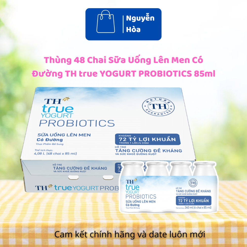 [THÙNG 48 CHAI] Sữa Uống Lên Men TH true YOGURT PROBIOTICS 85ml - Tăng ...