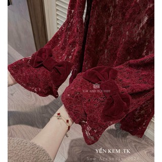 Váy đỏ siêu nét bầu bí bon chen thoải mái dành cho chị em mặc đi ăn uống tiệc tung cao cấp sang chảnh - Baotrang.clothes