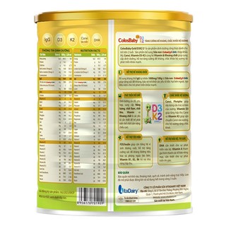 Sữa bột ColosBaby D3K2 0+,1+,2+ lon 800gr ( DATE MỚI NHẤT-B)