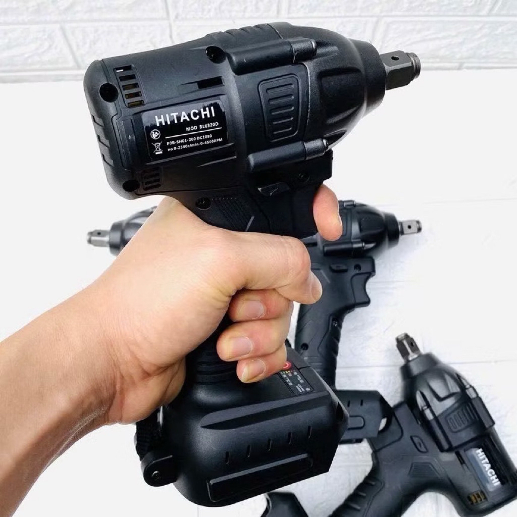 thân siết bulong HITACHI đầu đen cao cấp - Động cơ lõi đồng không chổi than - Chân pin phổ thông 4cm