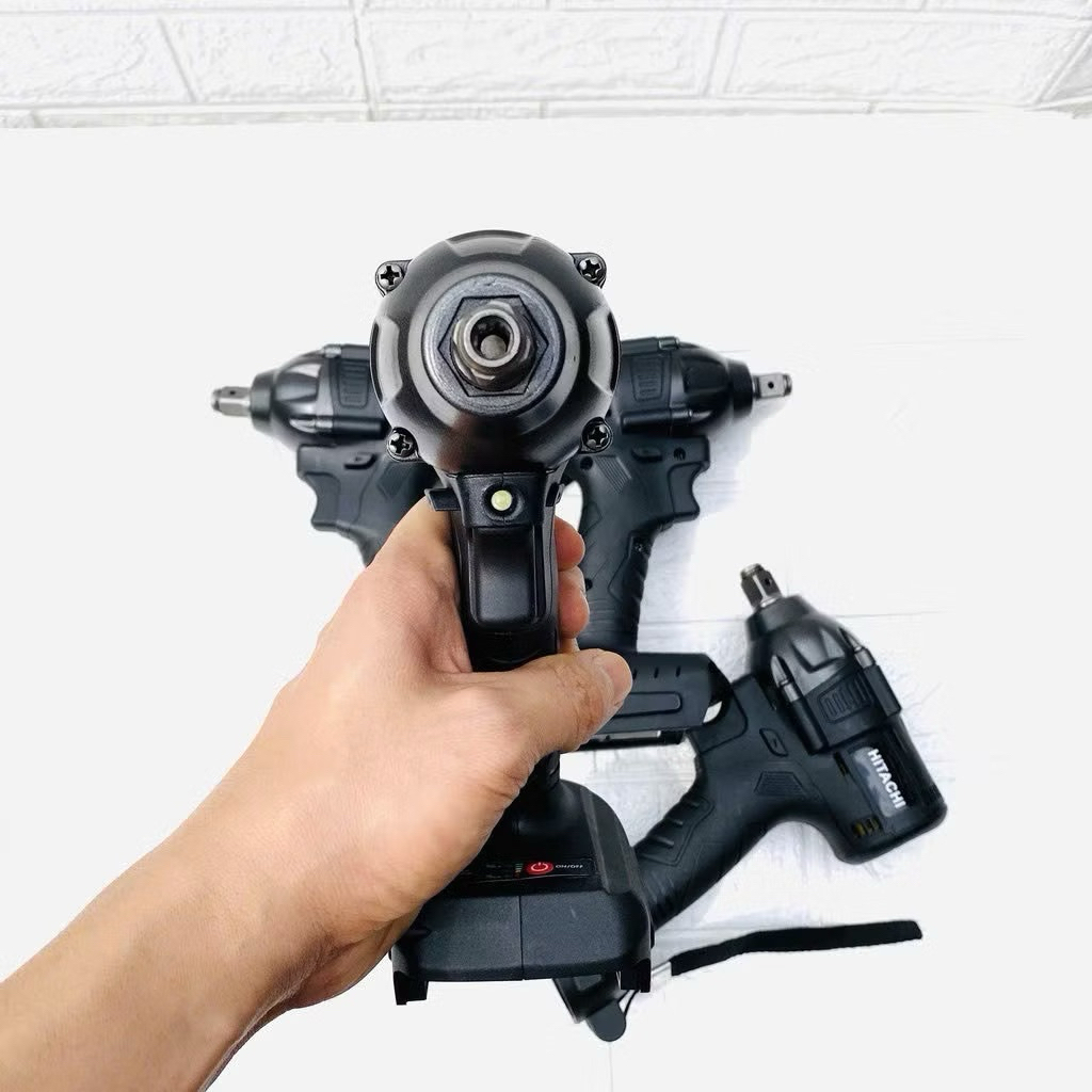 thân siết bulong HITACHI đầu đen cao cấp - Động cơ lõi đồng không chổi than - Chân pin phổ thông 4cm