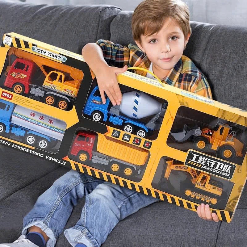 Đồ Chơi Hộp 6 Xe Siêu To Quân Sự Cảnh Sát Quân Sự Cỡ Lớn Cho Bé, Mô Hình Chân Thực