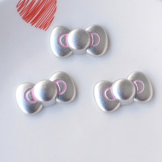 Set Charm Hello Kitty Nơ Hồng Lấp Lánh Gắn Dép Dễ Thương- Tone màu bạc hồng