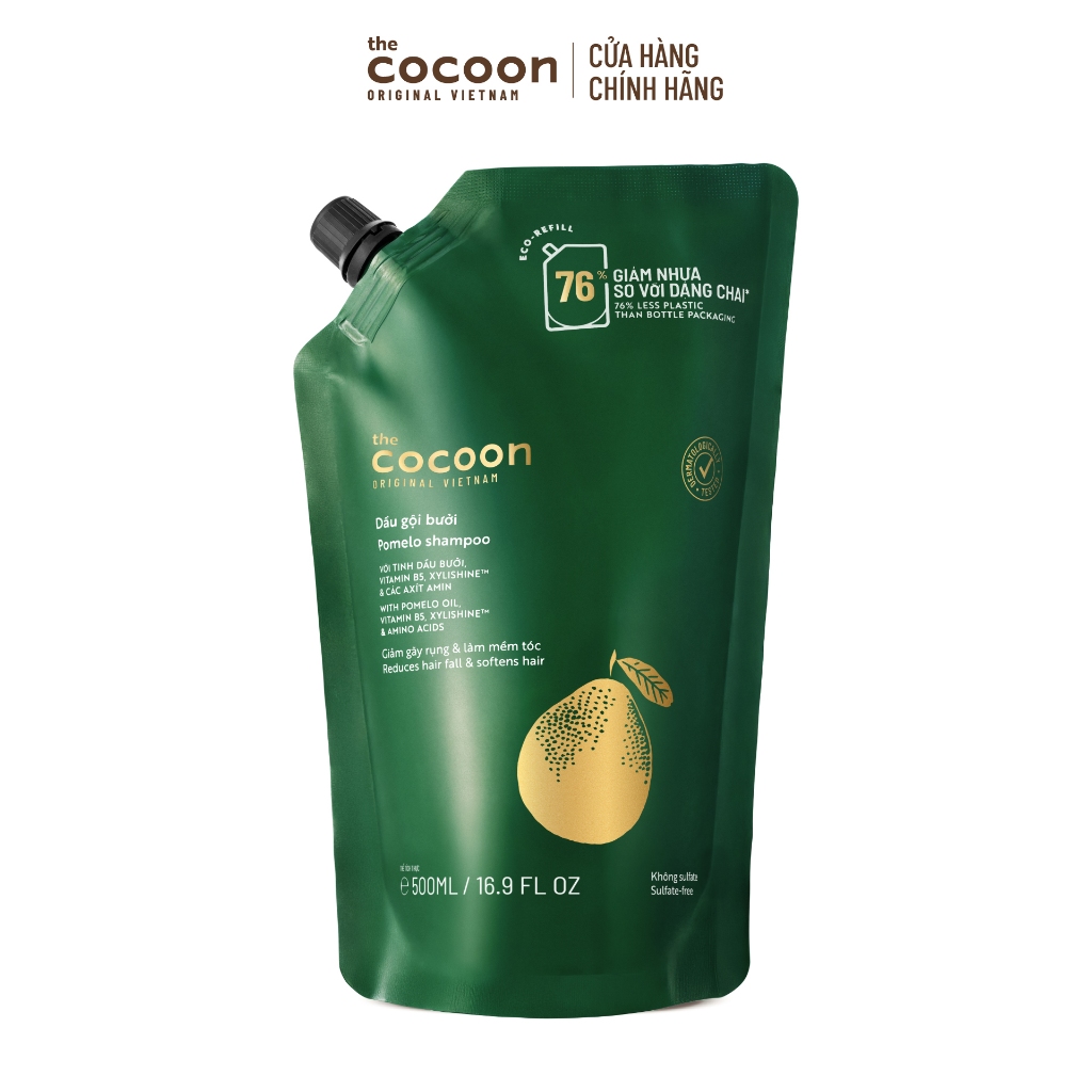 [MUA 2 GIẢM 35%] Combo Dầu gội chai 500ml + Dầu gội túi Cocoon 500ml