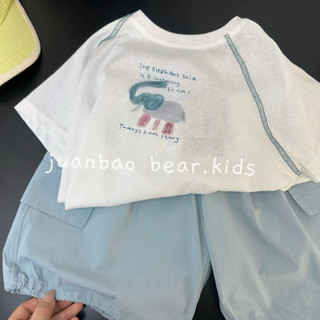 Áo thun cotton in hoạt hình voi con dễ thương cho bé