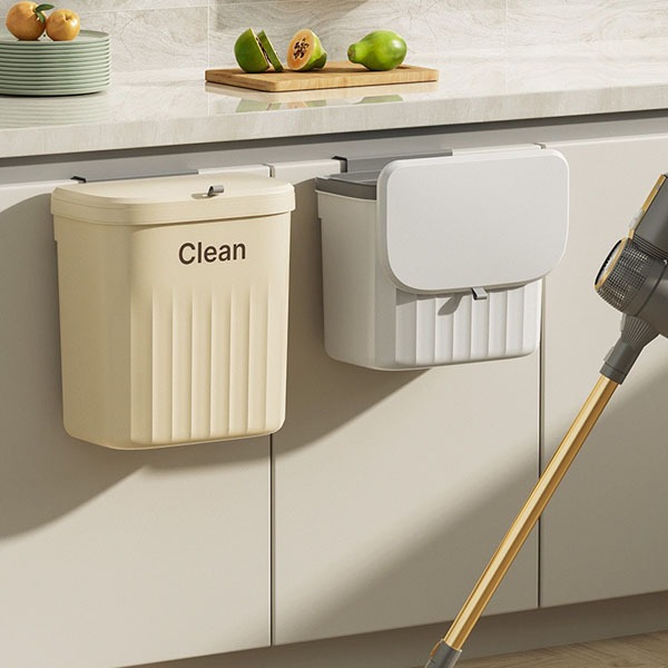 Thùng rác treo tường nhà bếp, nhà tắm có nắp đậy chống mùi KH0054 thùng rác treo tiện ích