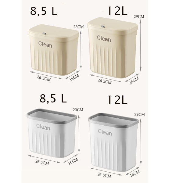 Thùng rác treo tường nhà bếp, nhà tắm có nắp đậy chống mùi KH0054 thùng rác treo tiện ích