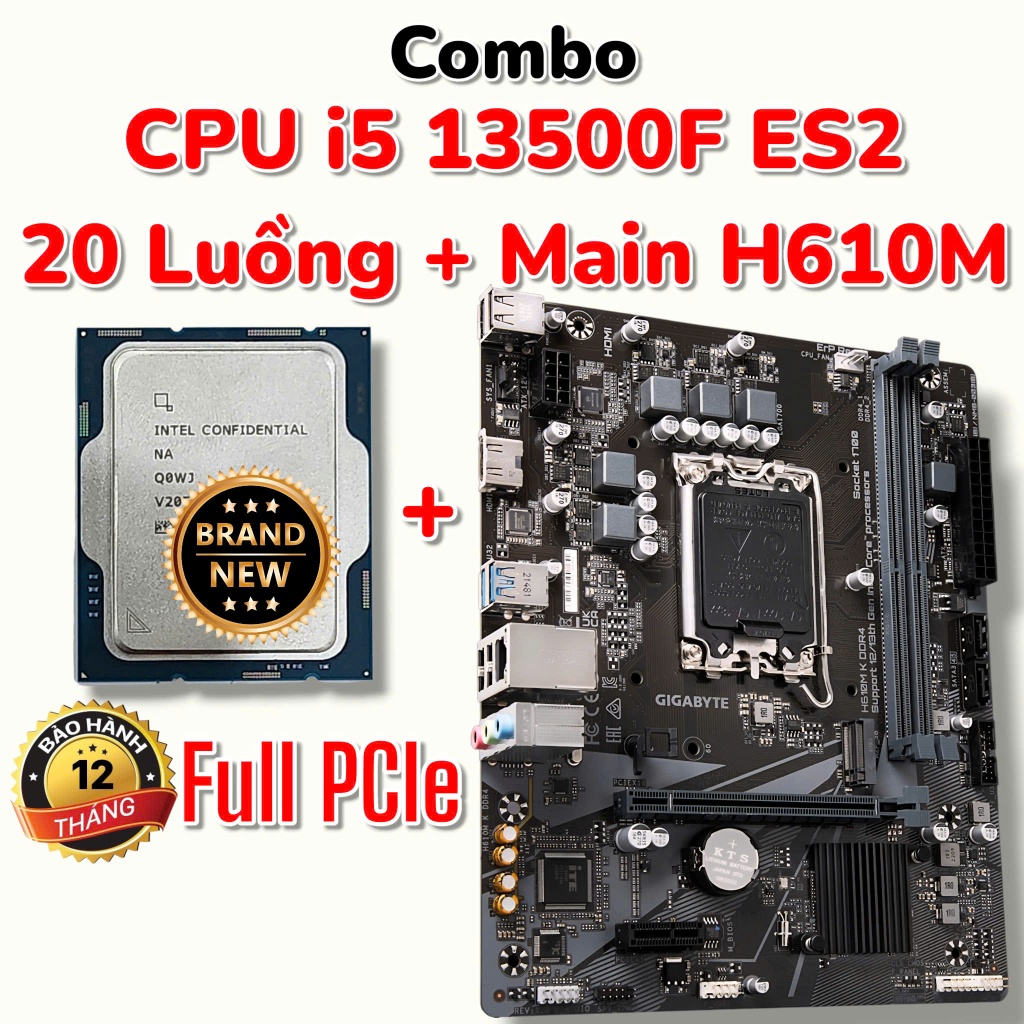 Combo CPU intel Core i5 13500F ES2 - New Tray - BH 12Th + Main GIGA ...