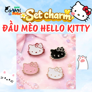Set Charm Đầu mèo Hello Kitty 4 Màu Dễ Thương