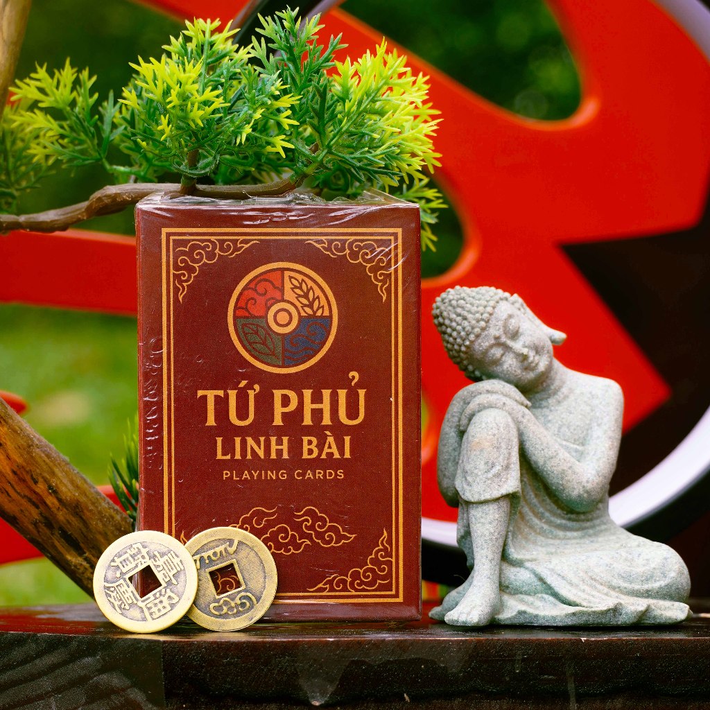 Bộ Bài "Tứ Phủ Linh Bài" - Thẻ Bài Giấy Cứng Cao Cấp "TẶNG 2 xu âm dương" Gamego