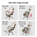 Ghế gaming giá rẻ, Ghế làm việc Keep 2025 bọc da PU cao cấp, ghế ngồi chơi game cao cấp có gác chân thư giãn — ảnh 2