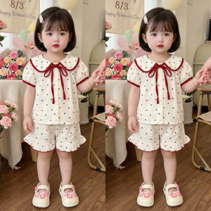 Bộ pijama cộc tay bé gái bánh bèo siuuu yêu bé gái , bộ pijama bé gái cộc tay , bộ pijama bé gái mùa hè