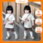 Set đồ bé gái áo thun in hình cún dễ thương phối quần short chất cotton mềm mát Moonie Kido - B11/ bộ chó nâu
