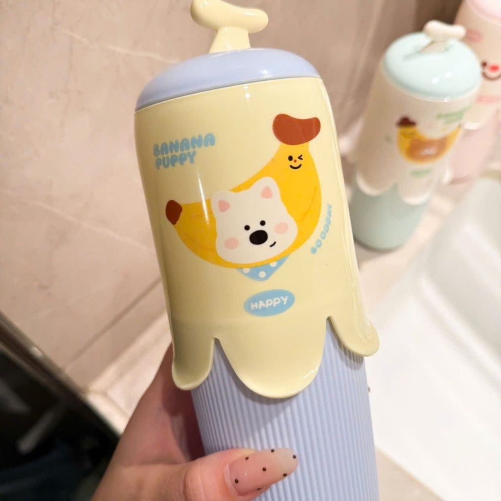 Hộp Đựng Bàn Chải, Kem Đánh Răng Du Lịch Hình Hoạt Hình Dễ Thương Cấu Tạo Cốc Đôi Tiện Lợi