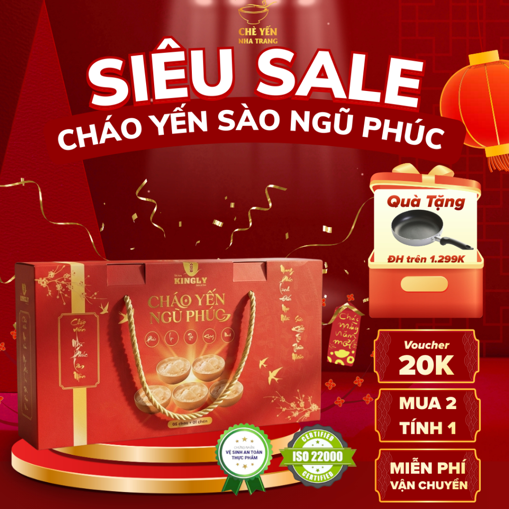 [ MUA 5 TẶNG 1 - CHÍNH HÃNG ] SÚP TỔ YẾN ĂN LIỀN HẢI SẢN YẾN SÀO CAO CẤP 100% SỢI YẾN THẬT