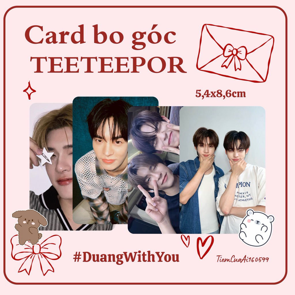 SET 9 CARD BO GÓC TEETEEPOR - DUANG WITH YOU SIÊU DỄ THƯƠNG SIÊU