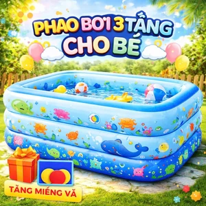 BỂ BƠI CHO BÉ, PHAO BƠI GIA ĐÌNH 2M1 3 TẦNG, 1M8 3 TÀNG, 1M5 3 TẦNG, 1M3 3 TẦNG XANH