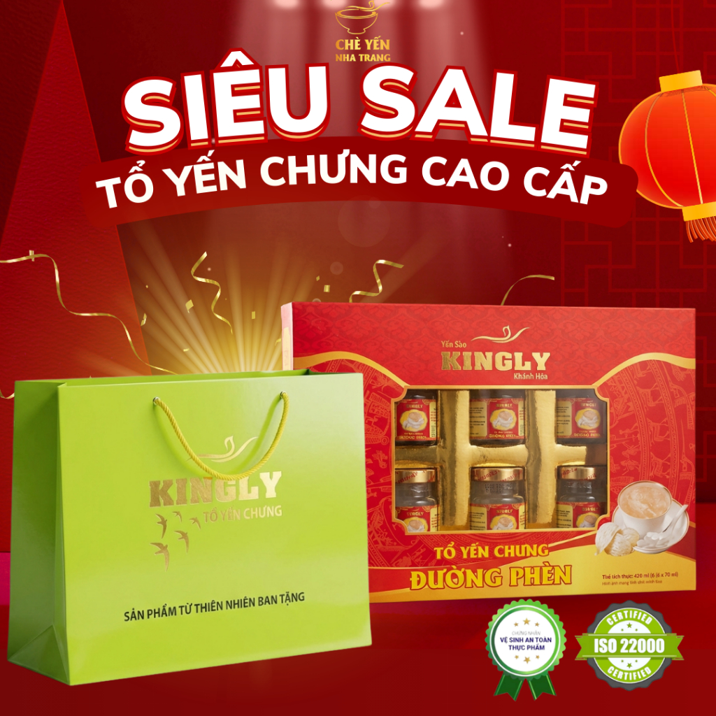 (Chính Hãng) Yến Chưng Sẵn - Yến Sào Cao Cấp Đường Phèn/Ăn Kiêng/Đông trùng hạ thảo 32% + Massage cầm tay đa năng - 70ml