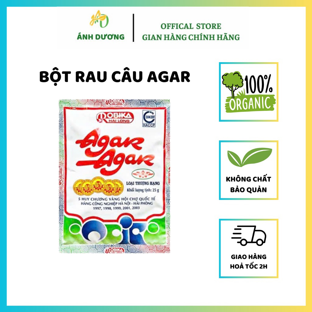 Bột Rau Câu Giòn Agar Hải Long Gói 25gr Tạo Độ Giòn Làm Các Món Rau Câu Tráng Miệng