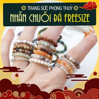 Women's Gemstone Feng Shui Ring, adjustable by Kỳ Linh Bảo