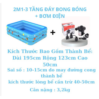 BỂ BƠI CHO BÉ, PHAO BƠI GIA ĐÌNH 2M1 3 TẦNG, 1M8 3 TÀNG, 1M5 3 TẦNG, 1M3 3 TẦNG MÀU XANH