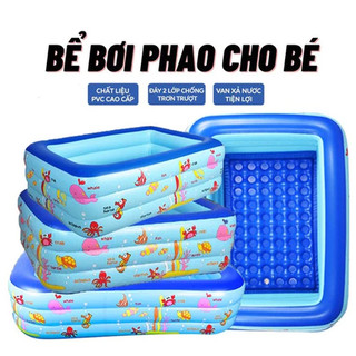 BỂ BƠI CHO BÉ, PHAO BƠI GIA ĐÌNH 2M1 3 TẦNG, 1M8 3 TÀNG, 1M5 3 TẦNG, 1M3 3 TẦNG MÀU XANH