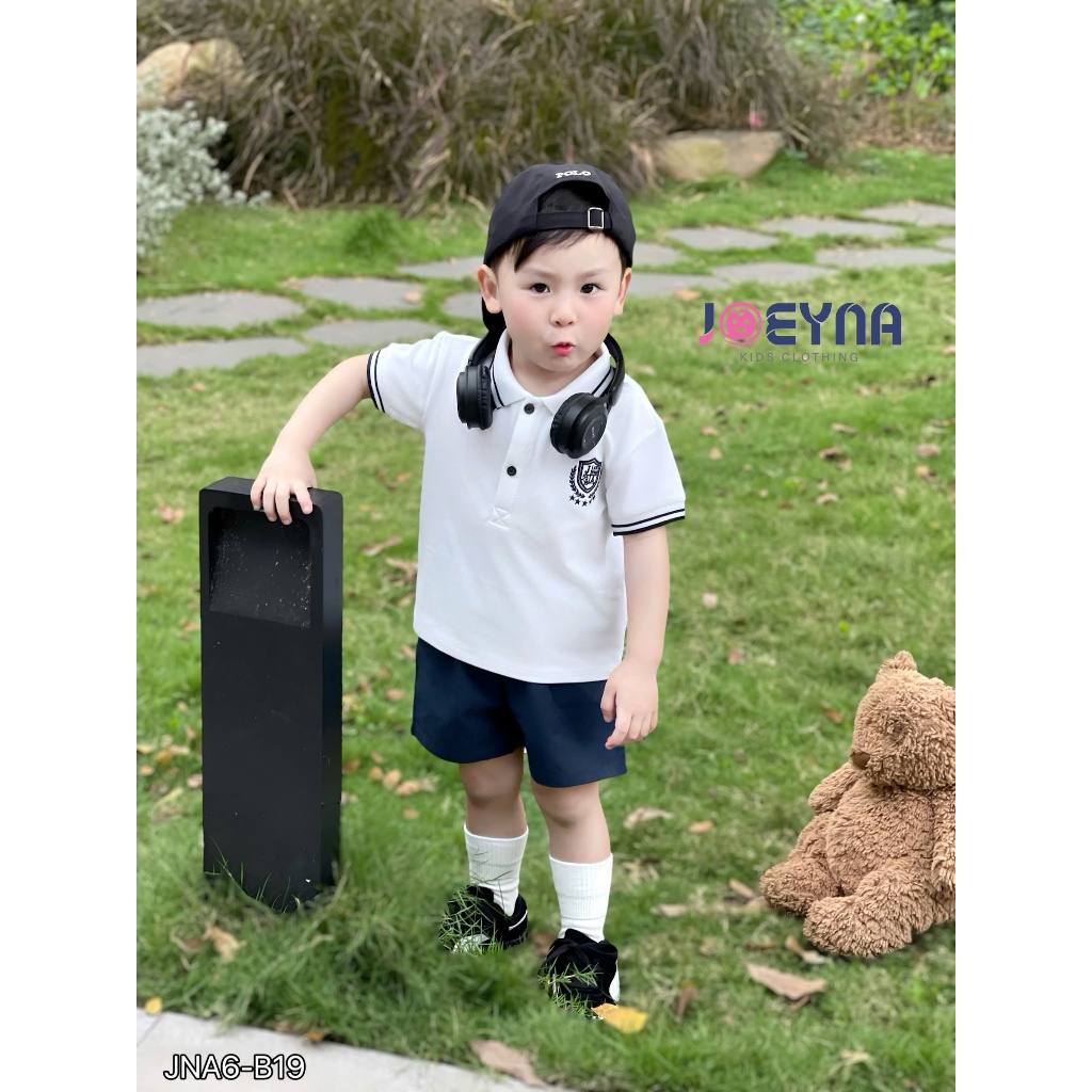 Set bộ polo Joeyna B19 thêu phù hiệu cho bé 8-24kg