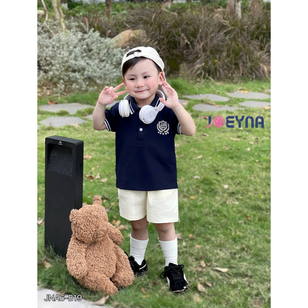 Set bộ polo Joeyna B19 thêu phù hiệu cho bé 8-24kg