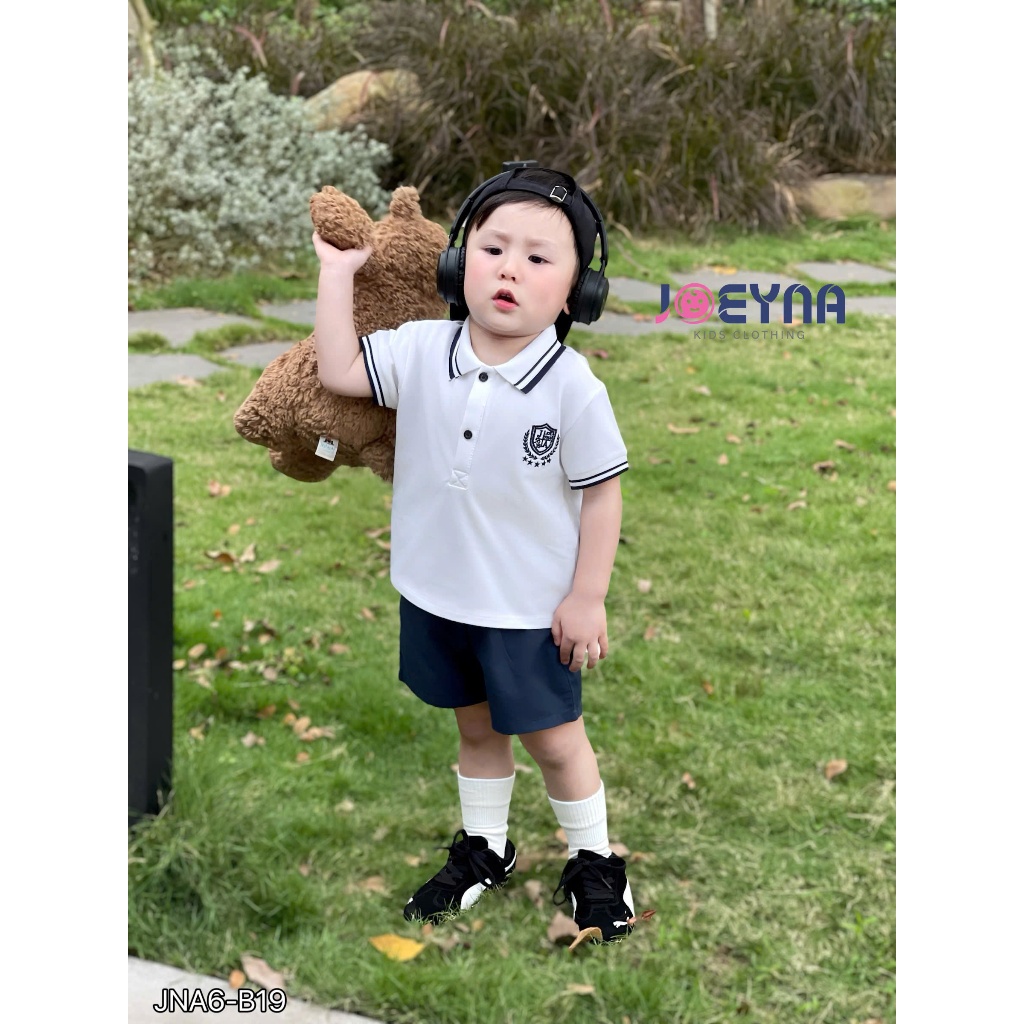 Set bộ polo Joeyna B19 thêu phù hiệu cho bé 8-24kg