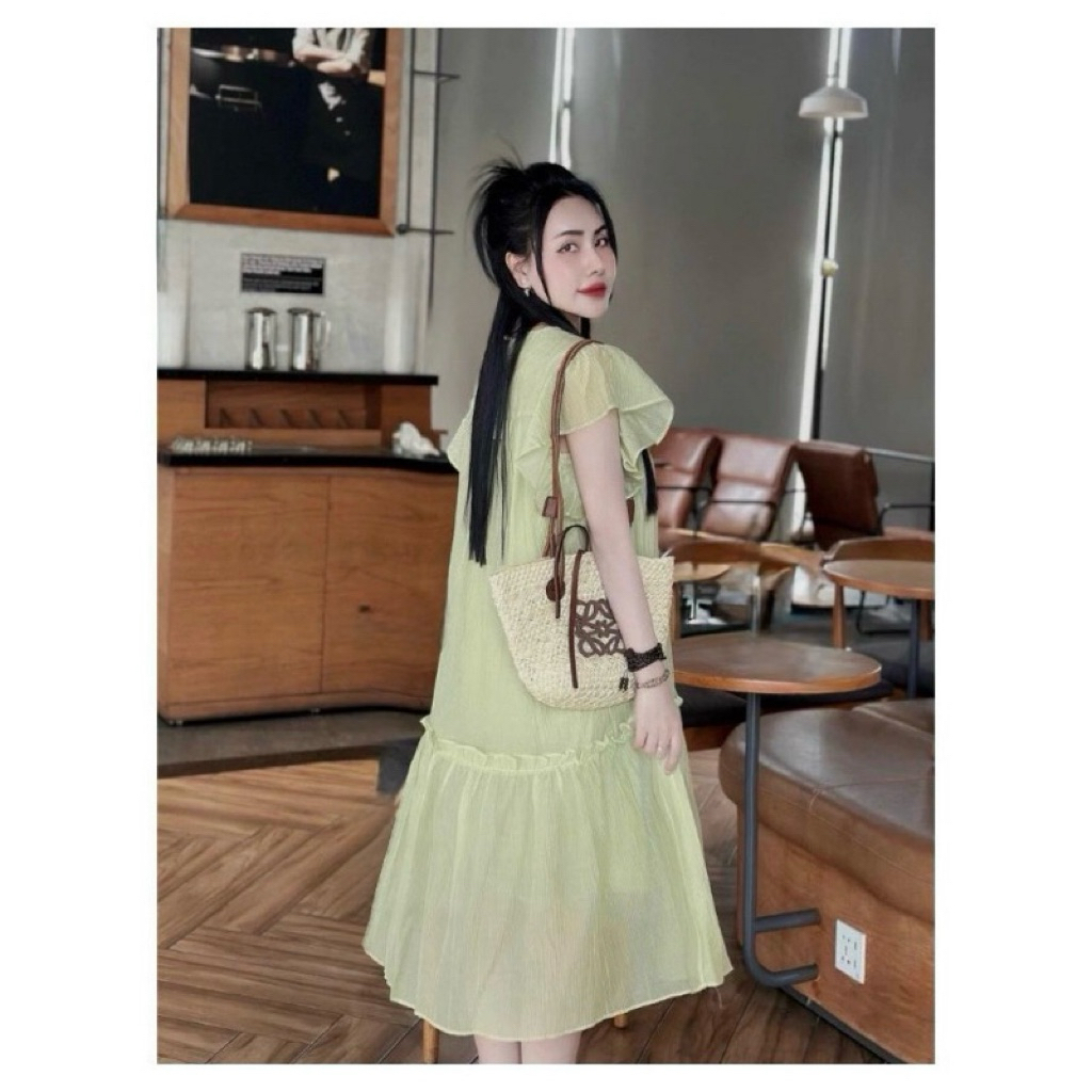 Đầm Bầu Babydoll, Váy Bầu Xinh đi tiệc dáng dài tay ngắn thiết kế xinh xắn thời trang đi dự tiệc