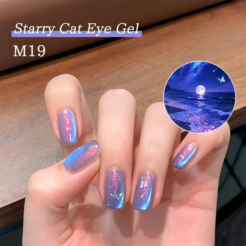 XEIJAYI 10ml - Sơn móng tay dạng gel màu xanh tím hồng ánh mắt mèo Aurora hiệu ứng phân cực