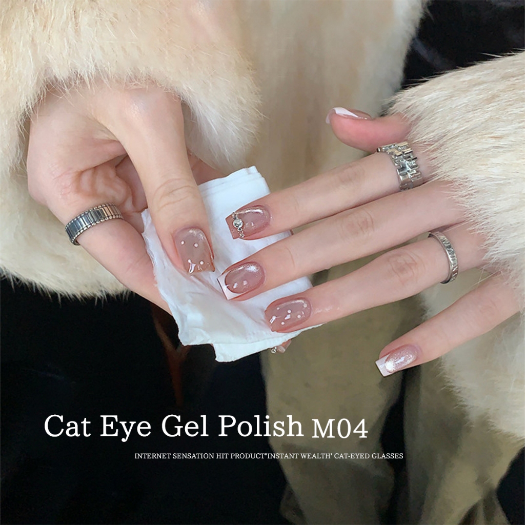 XEIJAYI 10ml - Sơn móng tay dạng gel màu nude mắt mèo mới, bộ 6 màu, thích hợp cho việc tự làm nghệ thuật vẽ móng.