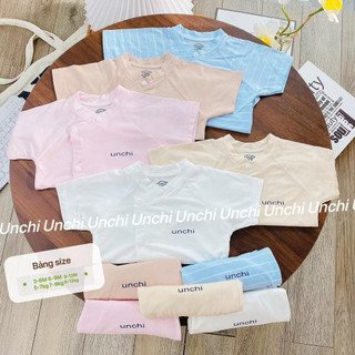 Bộ cộc tay unchi cotton co dãn 4 chiều mềm mát cho bé 0-3,3-6m