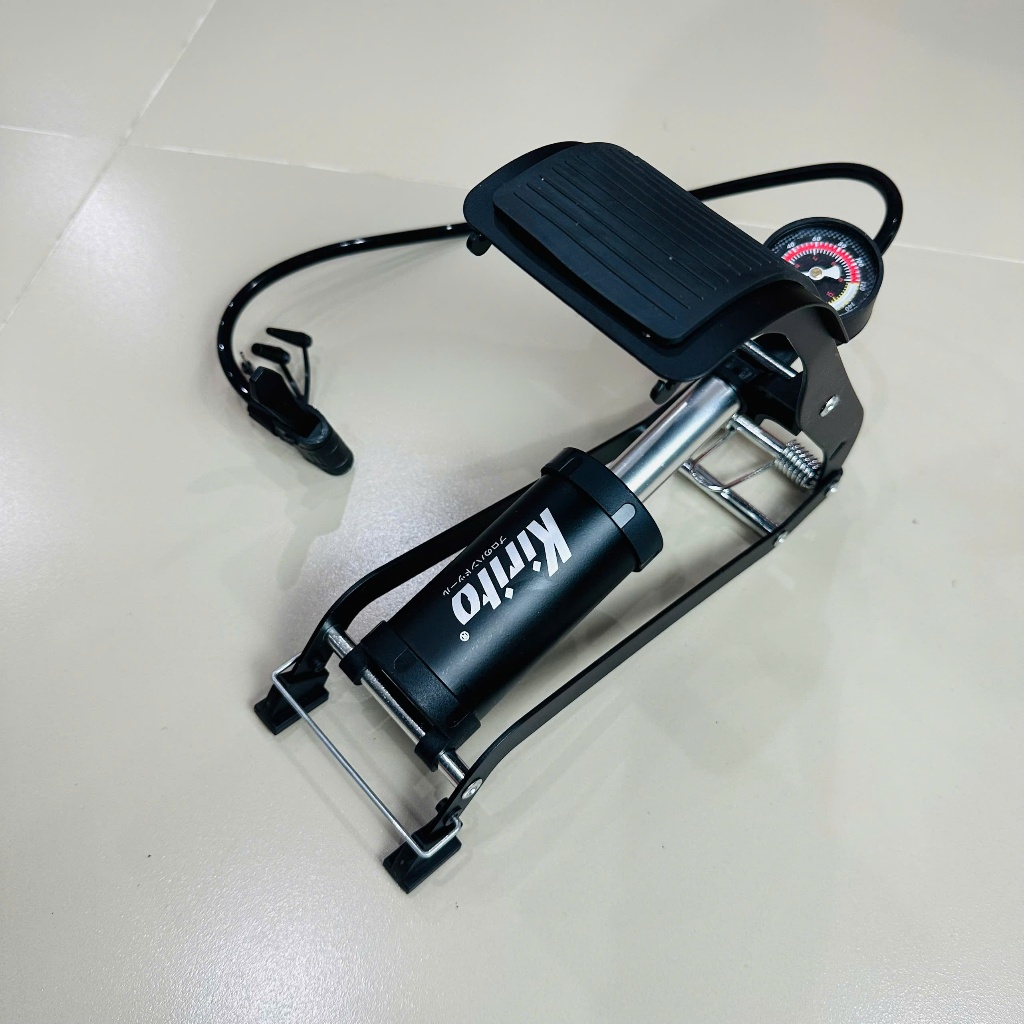 Bơm Chân 1 Ống Kirito K5512C Cao Cấp – Khung Kim Loại Chắc Chắn, Có Đồng Hồ Đo Áp