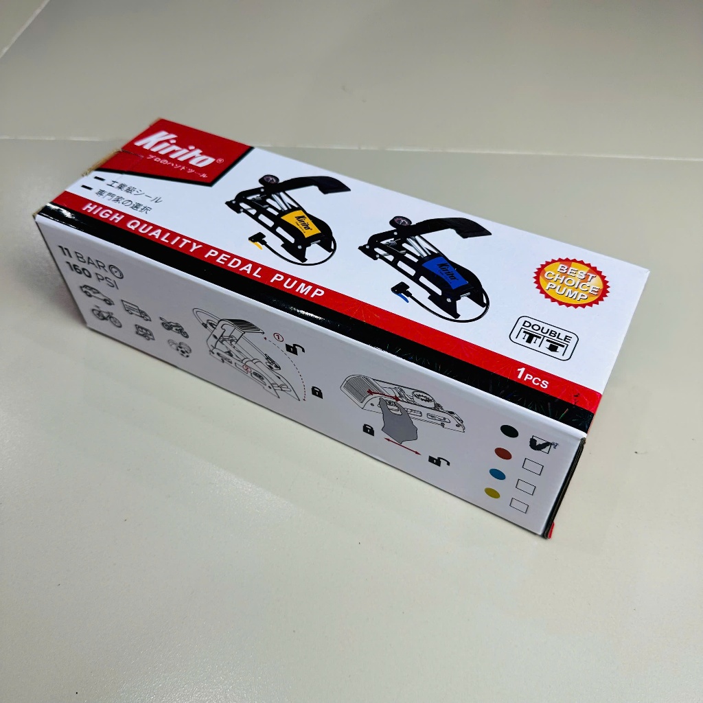 Bơm Chân 1 Ống Kirito K5512C Cao Cấp – Khung Kim Loại Chắc Chắn, Có Đồng Hồ Đo Áp